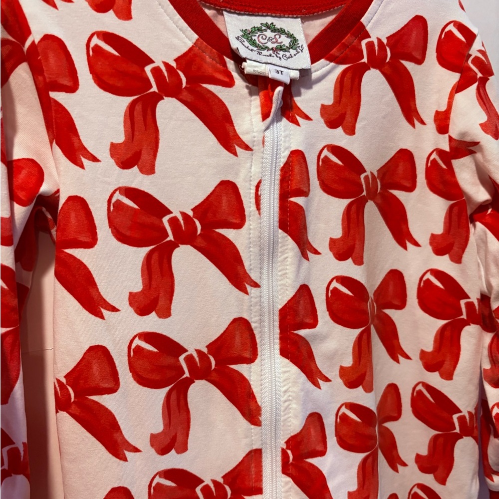 Red Bow Kids One Piece Bodysuit